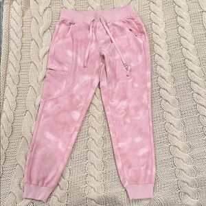 Figs Pink Tie-Dye Zamor Jogger Scrub Pants